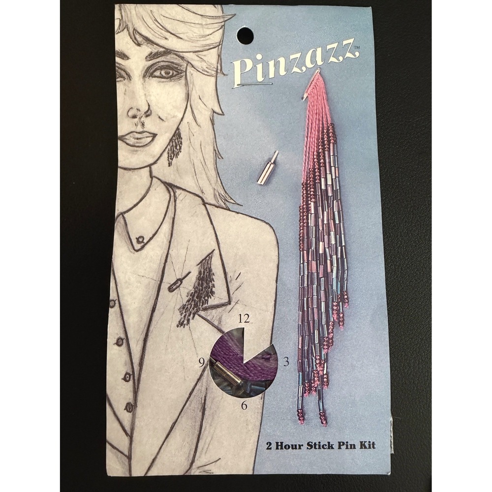 Jewelry Beading Kit Stick Pin Firefly Pinzazz Purple Peacock Oil Slick
